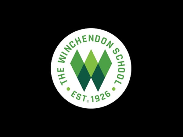 The Winchendon School logo features a large stylized green W made of diamond shapes, surrounded by the words The Winchendon School Est. 1926 in a circular format on a white background.